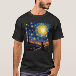 Camiseta Regalos de gato artístico bajo el cielo nocturno p