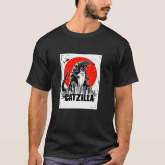 Camiseta Regalos De Gato De Arte Gracioso De Catzilla Japon