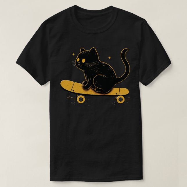 Camiseta Regalos de gato para patineta Gracioso Gato (Diseño del anverso)