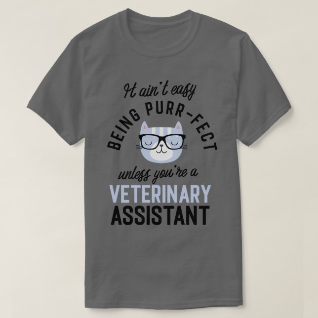 Camiseta Regalos de gatos de asistente veterinario para los (Diseño del anverso)
