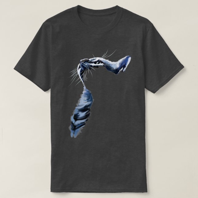 Camiseta Regalos de gatos grises sombreados (Diseño del anverso)