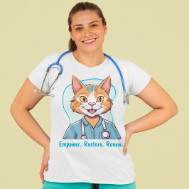 Camiseta Regalos de gatos para terapeutas físicos Médicas