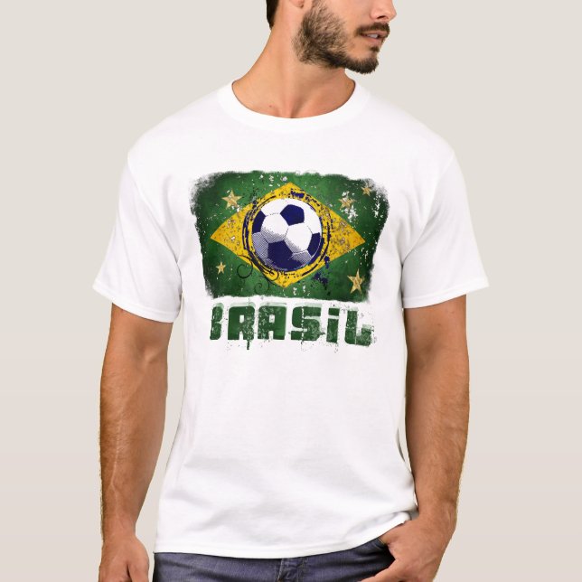 Camiseta Regalos de la bandera del fútbol del Brasil del (Anverso)