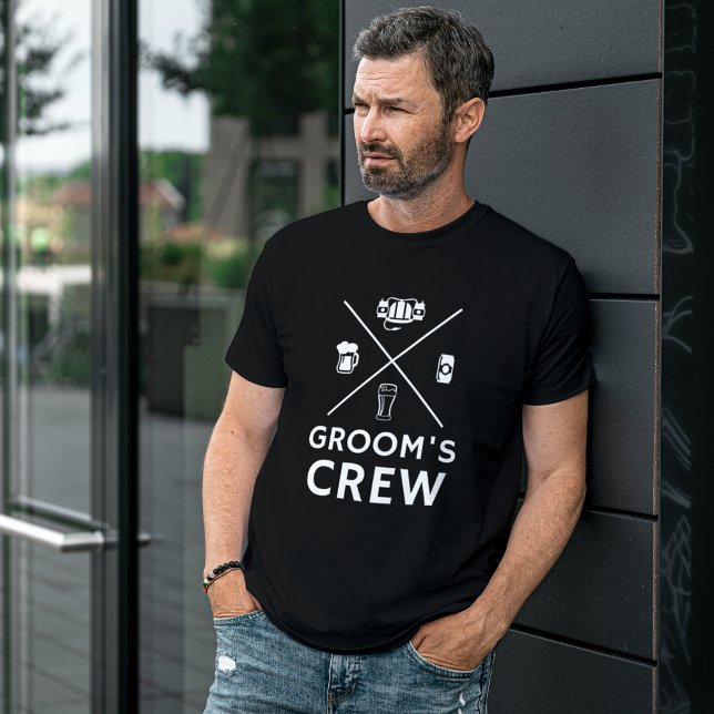 Camiseta Regalos de la fiesta del soltero de Groom's Crew G (Groom's Crew Groomsmen Bachelor Party Gifts T-Shirt)