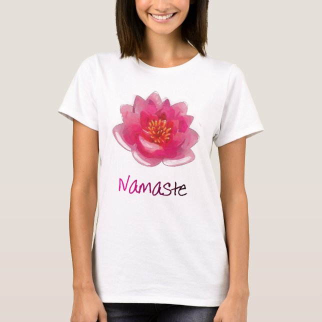 Camiseta Regalos de la yoga de "Namaste" de la flor de (Anverso)