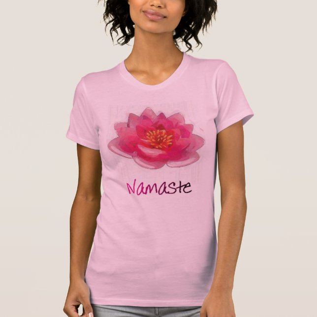 Camiseta Regalos de la yoga de "Namaste" de la flor de (Anverso)
