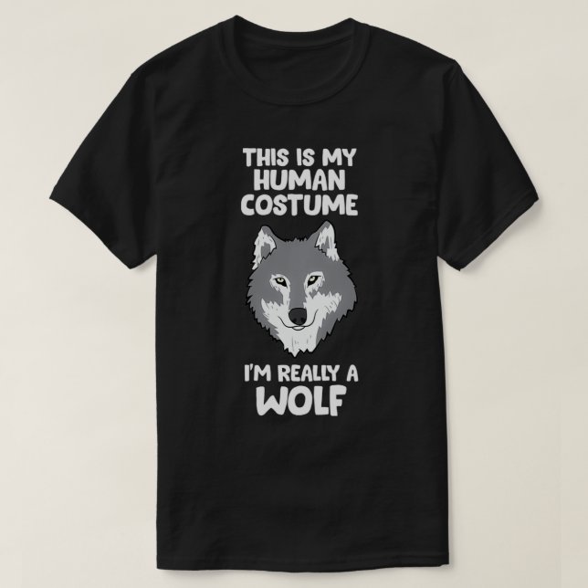 Camiseta Regalos de lobos Este es mi disfraz humano. (Diseño del anverso)