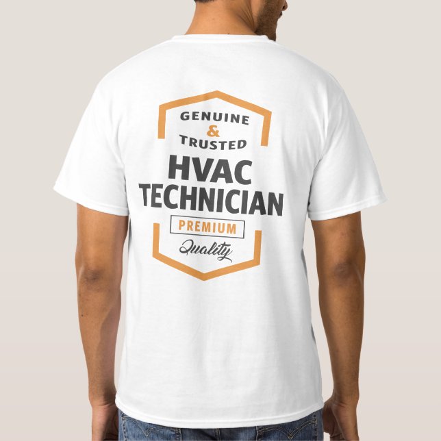 Camiseta Regalos de logotipos de técnicos de HVAC. (Reverso)