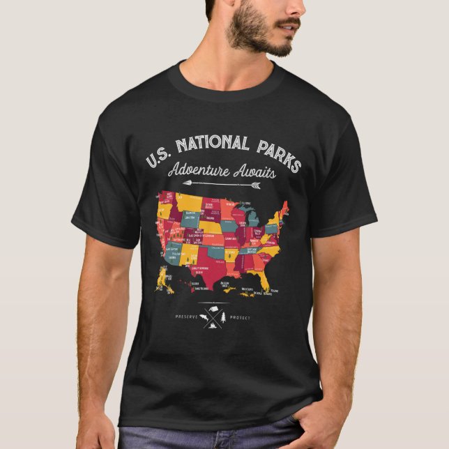 Camiseta Regalos de Mapa de 62 Parques Nacionales Nosotros  (Anverso)