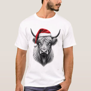 Camiseta Regalos de Navidad de Santa Bebé Mono Highland Cow
