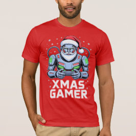 Camiseta Regalos de Navidad para Gamers Cyber Santa Robot N