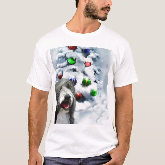 Camiseta Regalos de Navidades Collie con barba (Anverso)