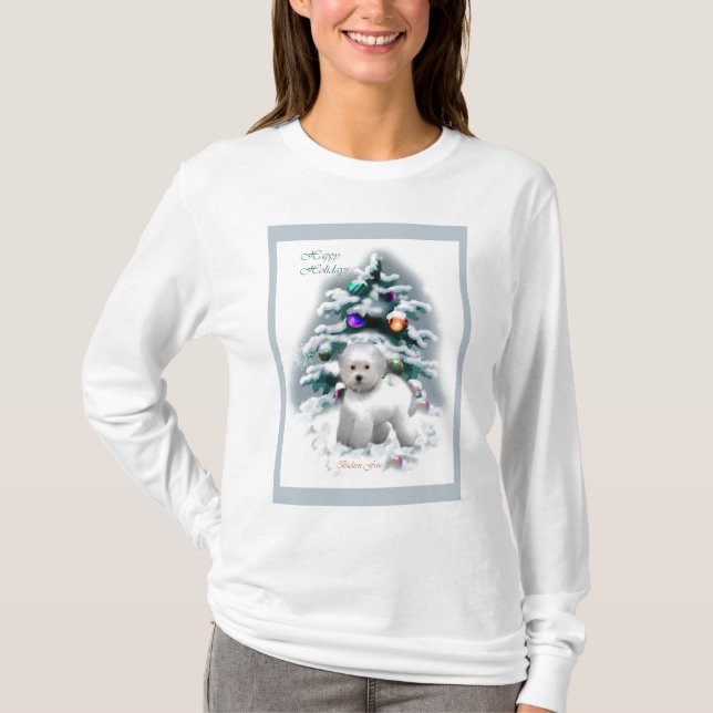 Camiseta Regalos de Navidades de Bichon Frise (Anverso)