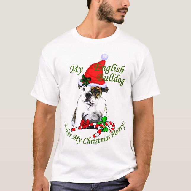 Camiseta Regalos de Navidades de Bulldog ingleses (Anverso)