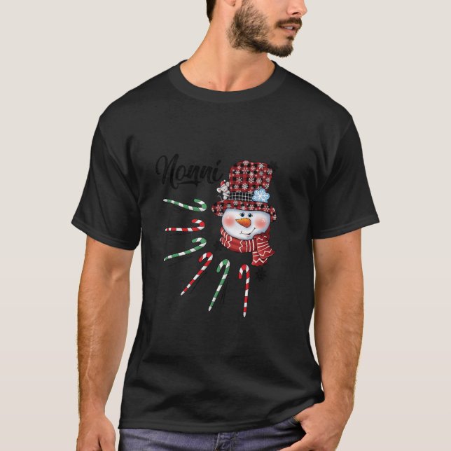 Camiseta Regalos de Navidades de caña roja de nevado Nonni  (Anverso)