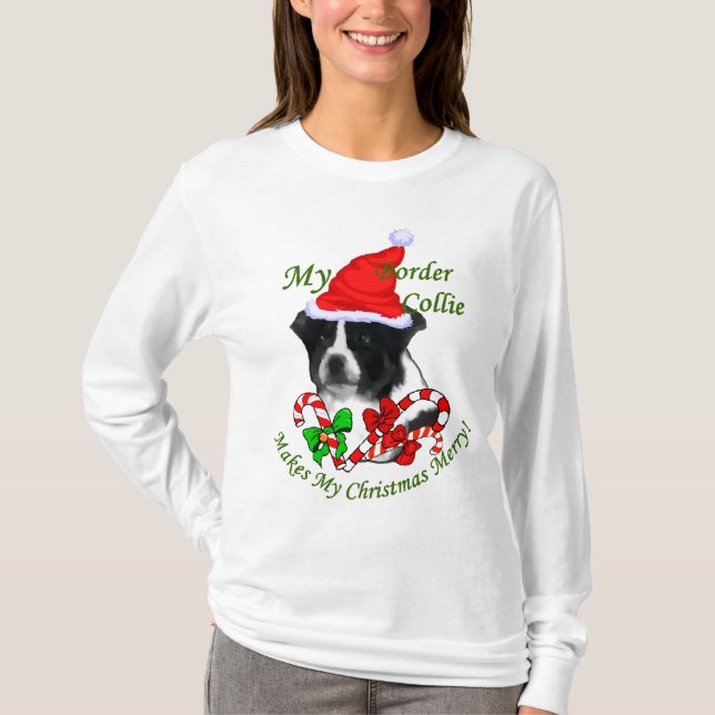 Camiseta Regalos de Navidades de Collie Fronterizo (Anverso)