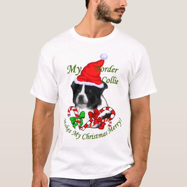 Camiseta Regalos de Navidades de Collie Fronterizo (Anverso)