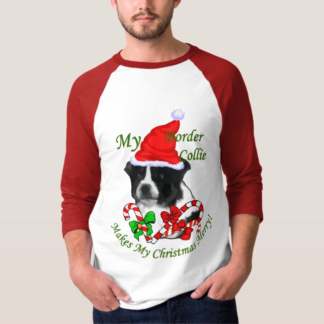 Camiseta Regalos de Navidades de Collie Fronterizo (Anverso)