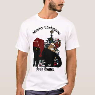 Camiseta regalos de navidades de gatos, nombre personalizad