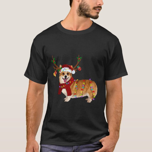Camiseta Regalos de Navidades de la luz de reno de Santa Co