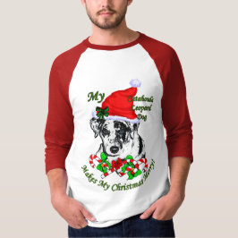 Camiseta Regalos de Navidades de perro leopardo de Catahoul