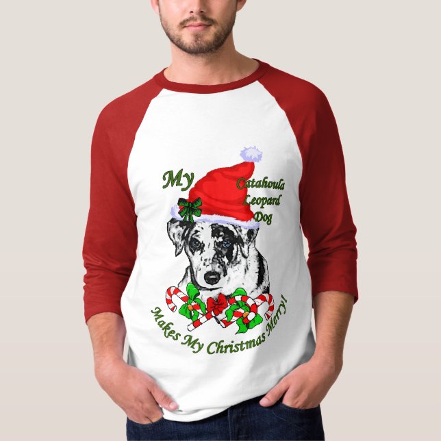 Camiseta Regalos de Navidades de perro leopardo de Catahoul (Anverso)