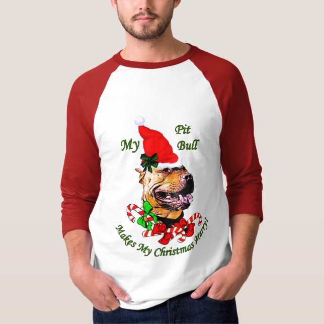 Camiseta Regalos de Navidades de Pit Bull Terrier (Anverso)