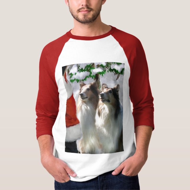 Camiseta Regalos de Navidades de Sable Rough Collie (Anverso)