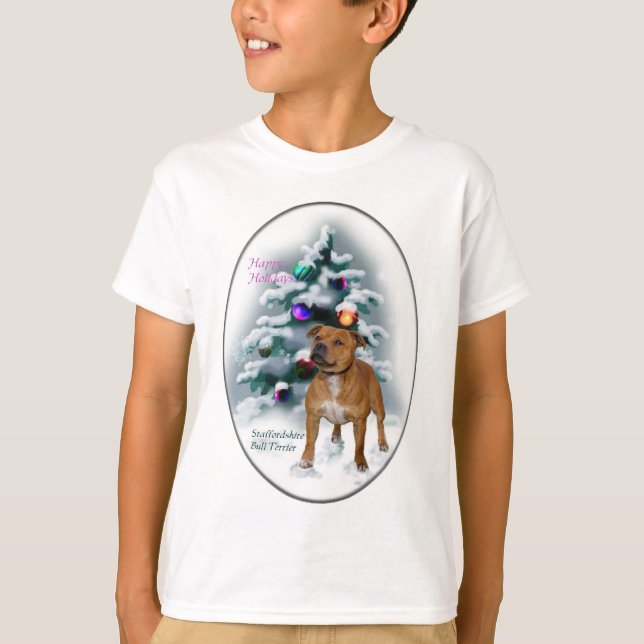 Camiseta Regalos de Navidades de Staffordshire Bull Terrier (Anverso)