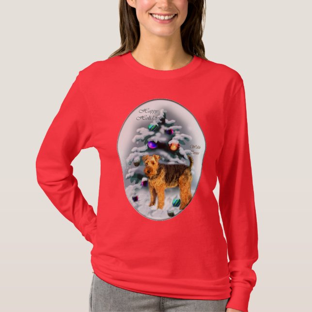 Camiseta Regalos de Navidades de Welsh Terrier (Anverso)