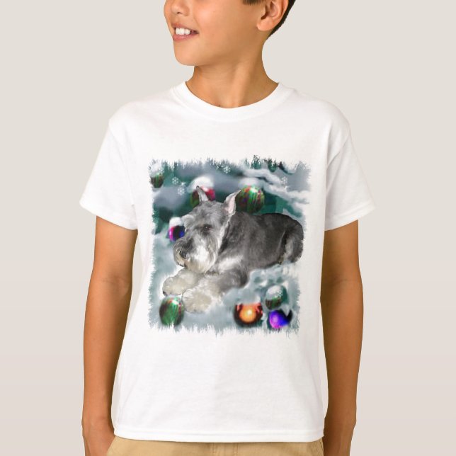 Camiseta Regalos de Navidades Schnauzer en miniatura (Anverso)