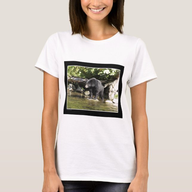 Camiseta Regalos de oso negro "Salmon Spotting" (Anverso)
