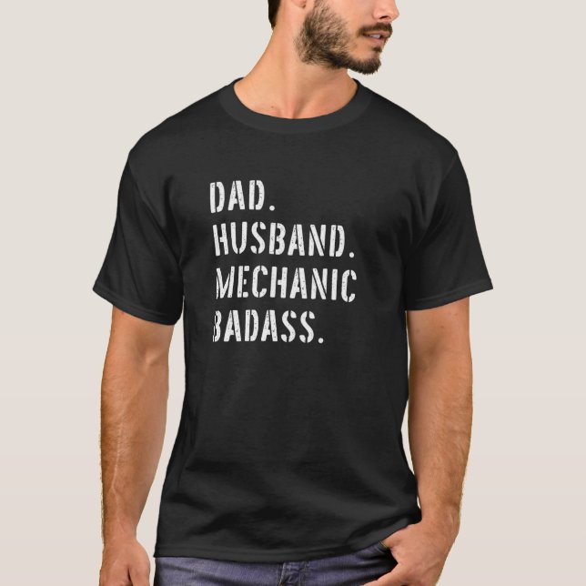 Camiseta Regalos de papá mecánico de autos de la esposa hij (Anverso)