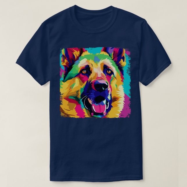 Camiseta Regalos de pastores de arte de perro de Alemania 1 (Diseño del anverso)