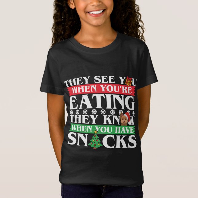 Camiseta Regalos de Perro Lover - Navidades Yorkie (Anverso)