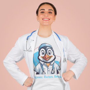 Camiseta Regalos de pingüino para terapeutas físicos Médica