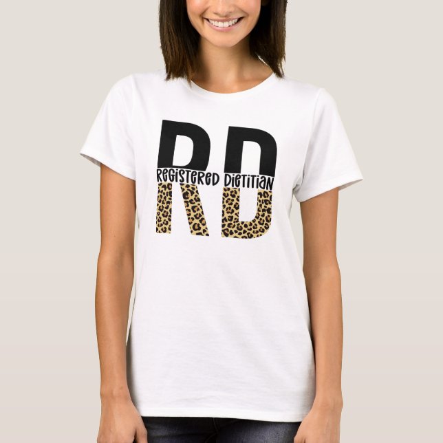 Camiseta Regalos de RD de la Dietista Registrada Cheetah Pr (Anverso)