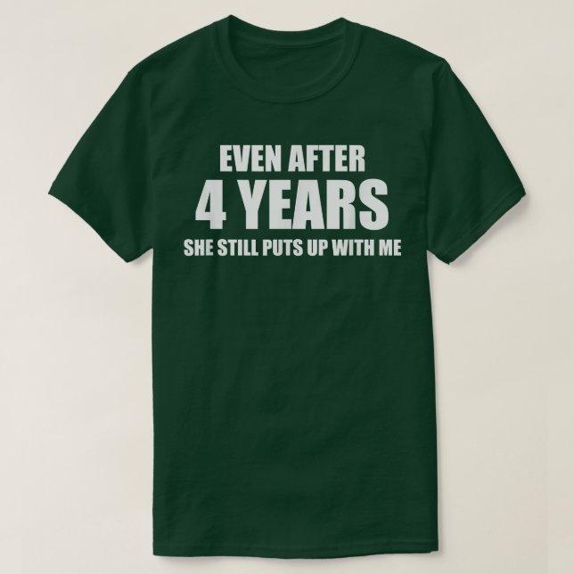 Camiseta Regalos de relaciones divertidas por 4 años para (Diseño del anverso)