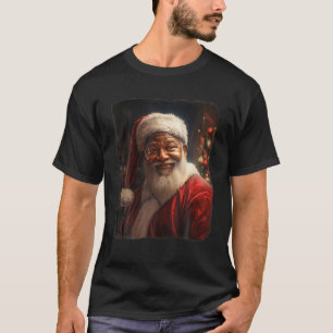 Camiseta Regalos de retrato de Navidades de Papá Noel Negro