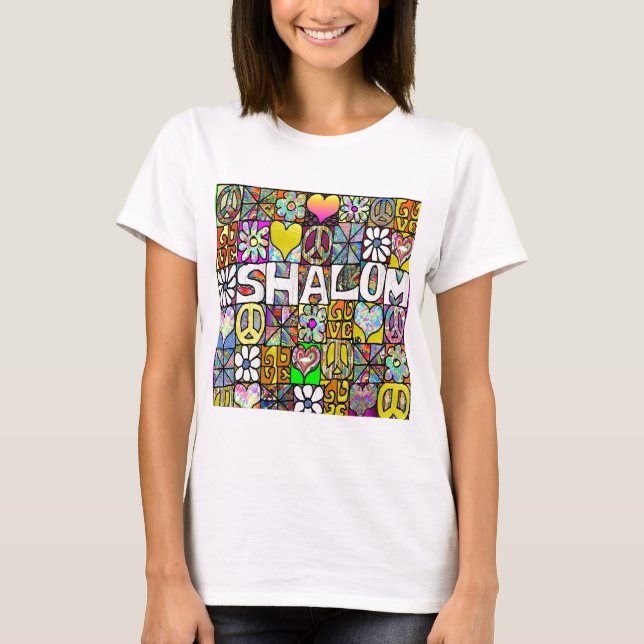 Camiseta Regalos de ropa de shalom LOVE psicodélicos de los (Anverso)