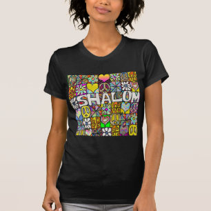 Camiseta Regalos de ropa de shalom LOVE psicodélicos de los