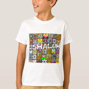 Camiseta Regalos de ropa de shalom LOVE psicodélicos de los