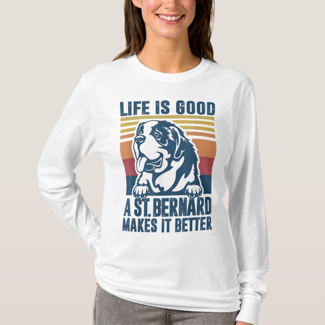 Camiseta Regalos De San Bernardo Para Mujeres Perro Mamá Pa (Anverso)