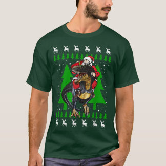 Camiseta Regalos de Santa Riding T Re Dinosaur Dino Ugly Ch