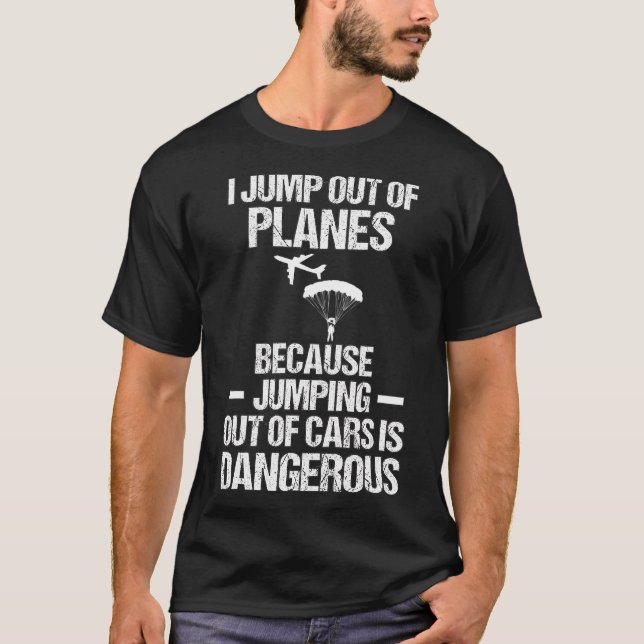 Camiseta Regalos De Skydiver Para Hombres Peligro Del Avión (Anverso)