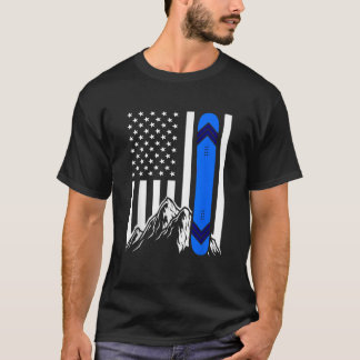Camiseta Regalos de snowboarding de la bandera americana Mo