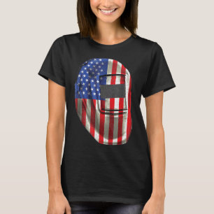 Camiseta Regalos de soldadura patriótica Casco de la Bander
