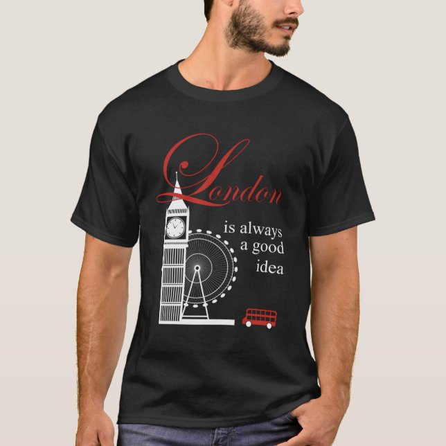 Camiseta Regalos de Souvenirs Hombres Mujeres Big Ben Red B (Anverso)
