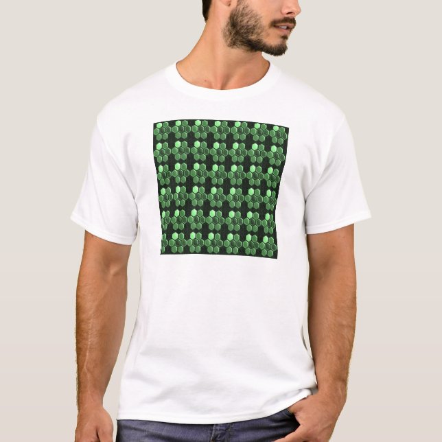 Camiseta Regalos de Sparkle Hexagon Emerald Green Pattern N (Anverso)