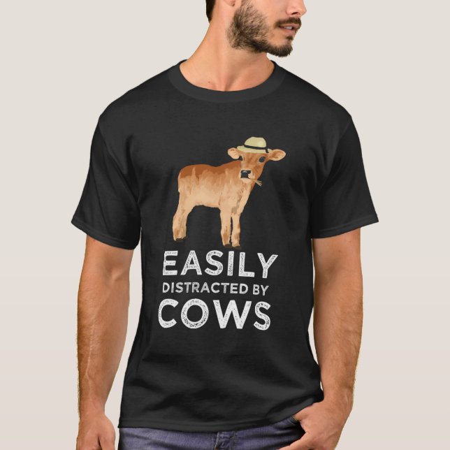 Camiseta Regalos De Vacas Para Mujeres Chicas Fácilmente Di (Anverso)